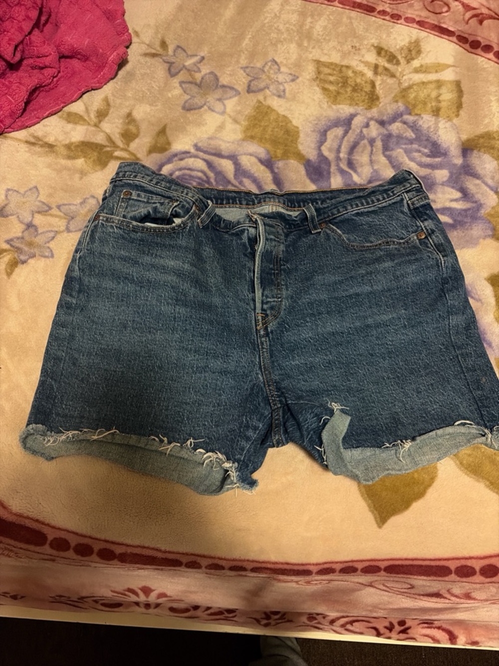 Levi's Dark Blue Denim Cutoff Shorts